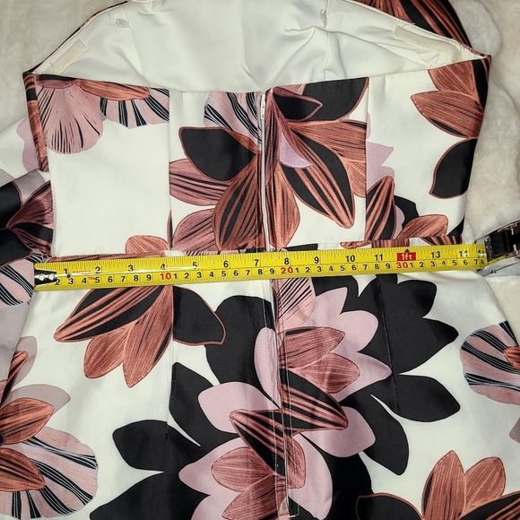 KEEPSAKE white floral Strapless Sheath Dress with Slit - Picture 9 of 11